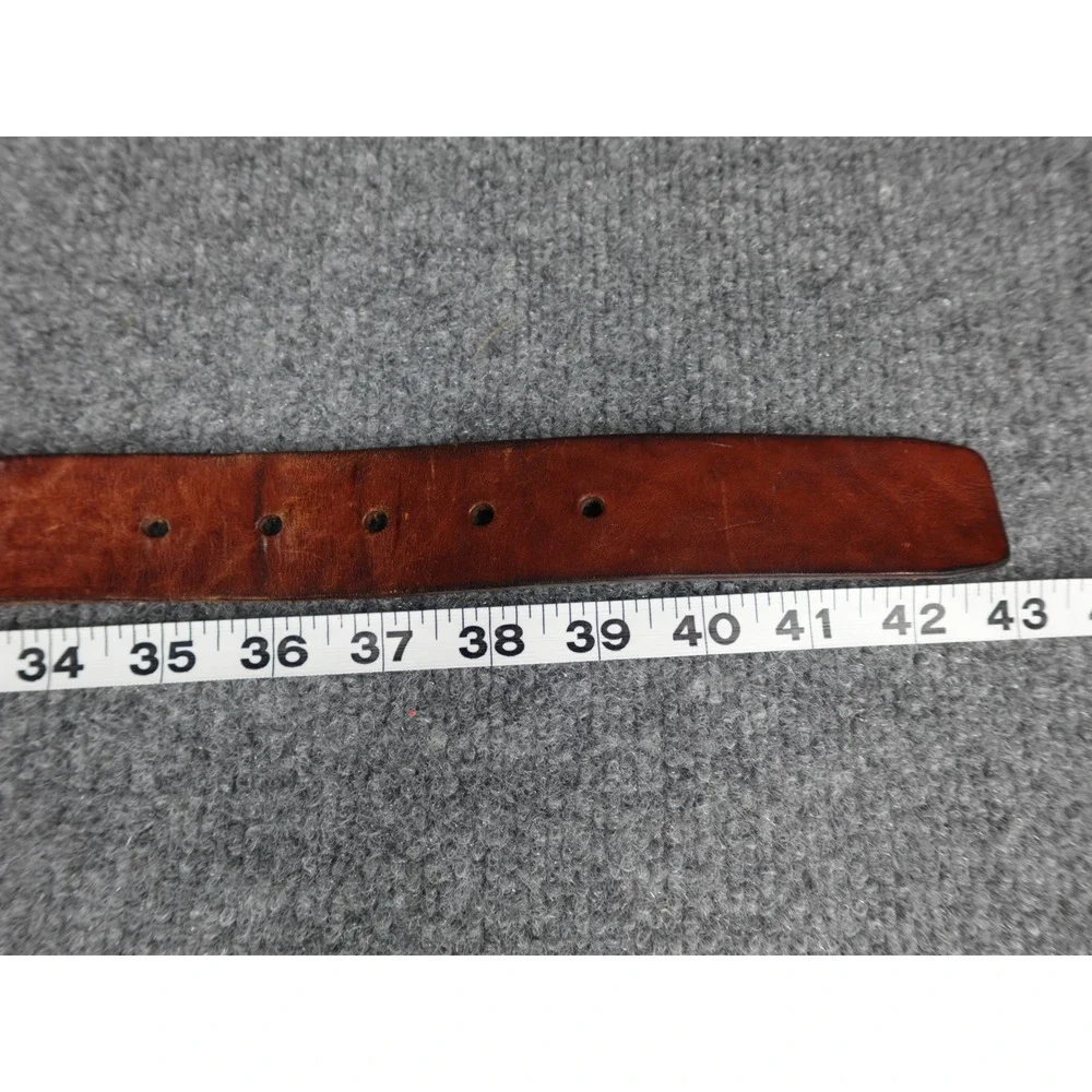Fossil Men's Brown Leather‎ Belt Silver Buckle Casual Distressed Size 38